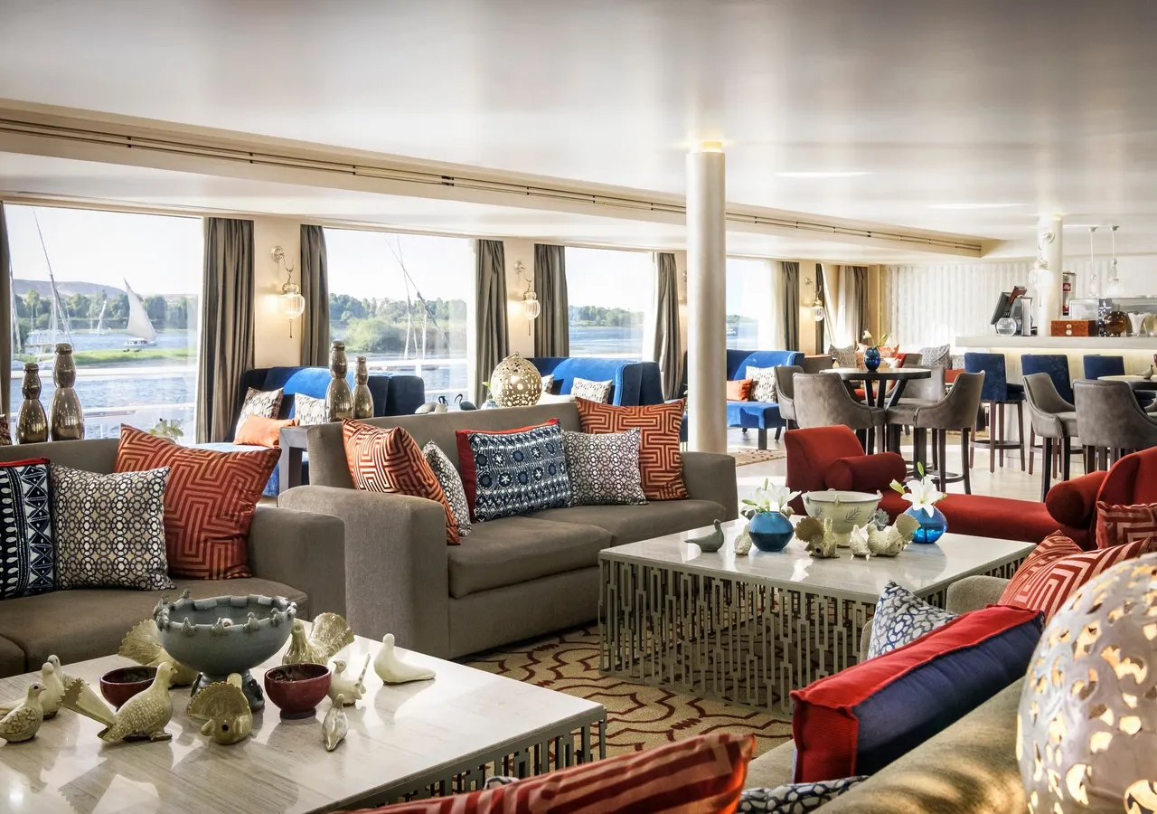 Lounge aboard the Sanctuary Sun Boat IV Nile Cruise Nile cruise